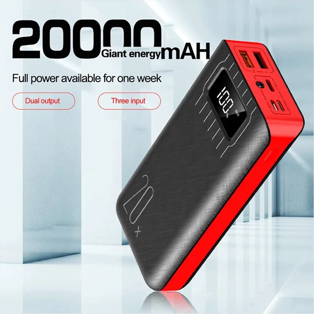 20000mAh External Battery Power Bank Dual USB With LED Flashlight - Gadgetoelectro
