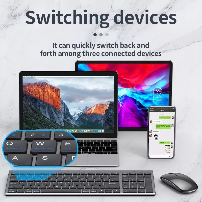 High quality 2.4G Bluetooth wireless rechargeable mouse keyboard combos - Gadgetoelectro