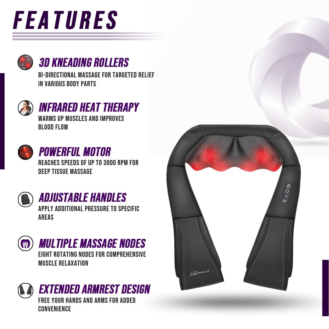 Neck and Shoulder Massager w/Heat - Gadgetoelectro