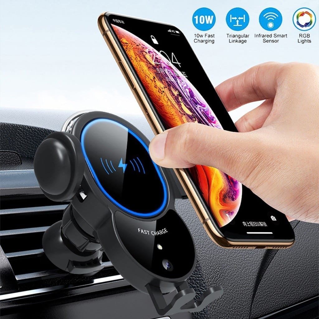10W Wireless Automatic Clamping Mount Fast Charger For Your Car - Gadgetoelectro