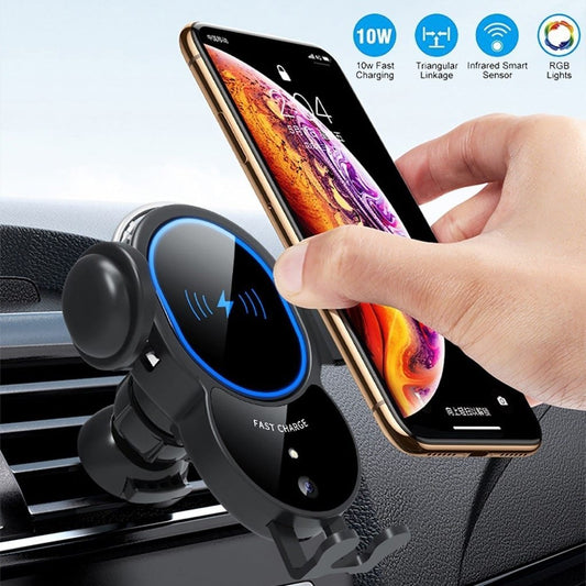 10W Wireless Automatic Clamping Mount Fast Charger For Your Car - Gadgetoelectro